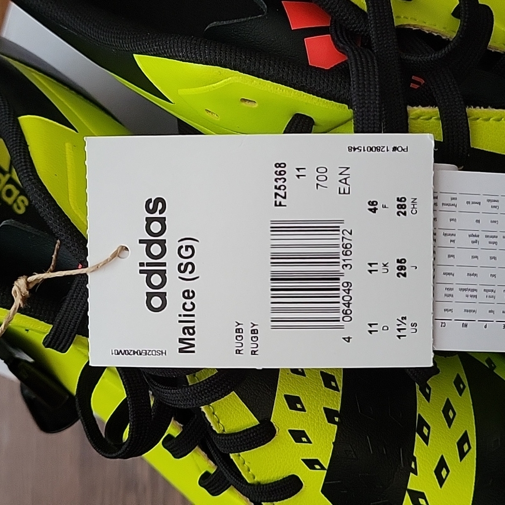 NIB Adidas Malice Rugby Cleat Boots - Picture 2 of 4